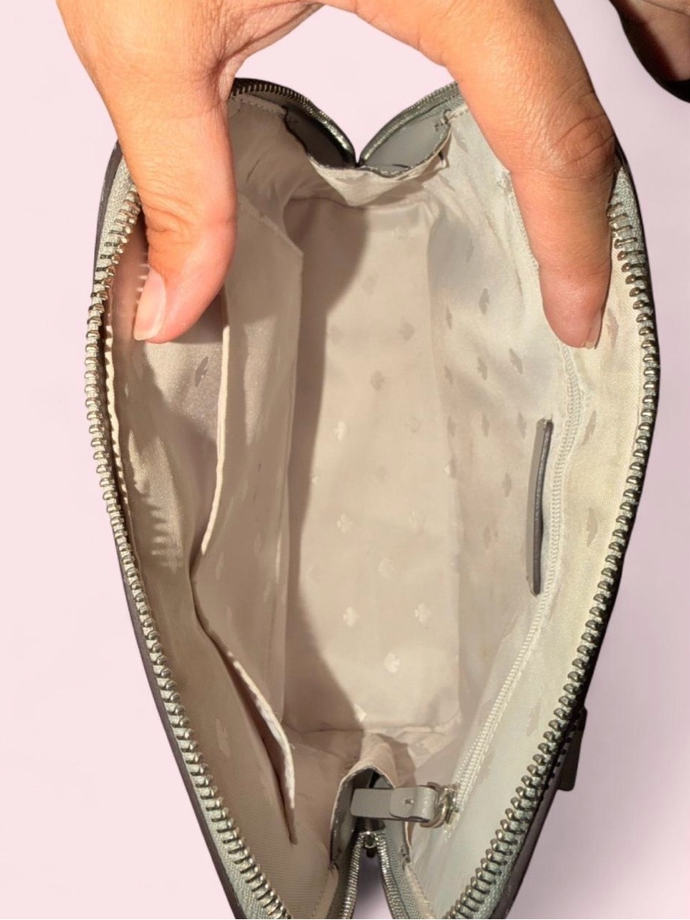 Kate Spade Patterson Drive Small Dome Satchel Taupe Gray Leather Crossbody - Picture 7 of 11